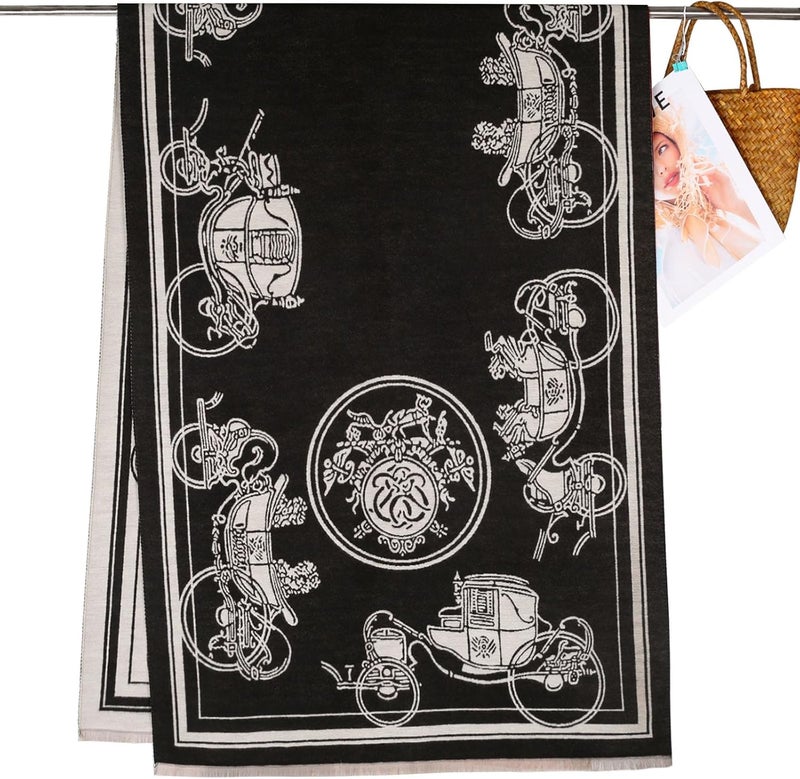 EXTREE Scarfs for Women Pashmina Silky Shawl Wrap for Evening Dressing Blanket Open Front Poncho Cape - Image 4